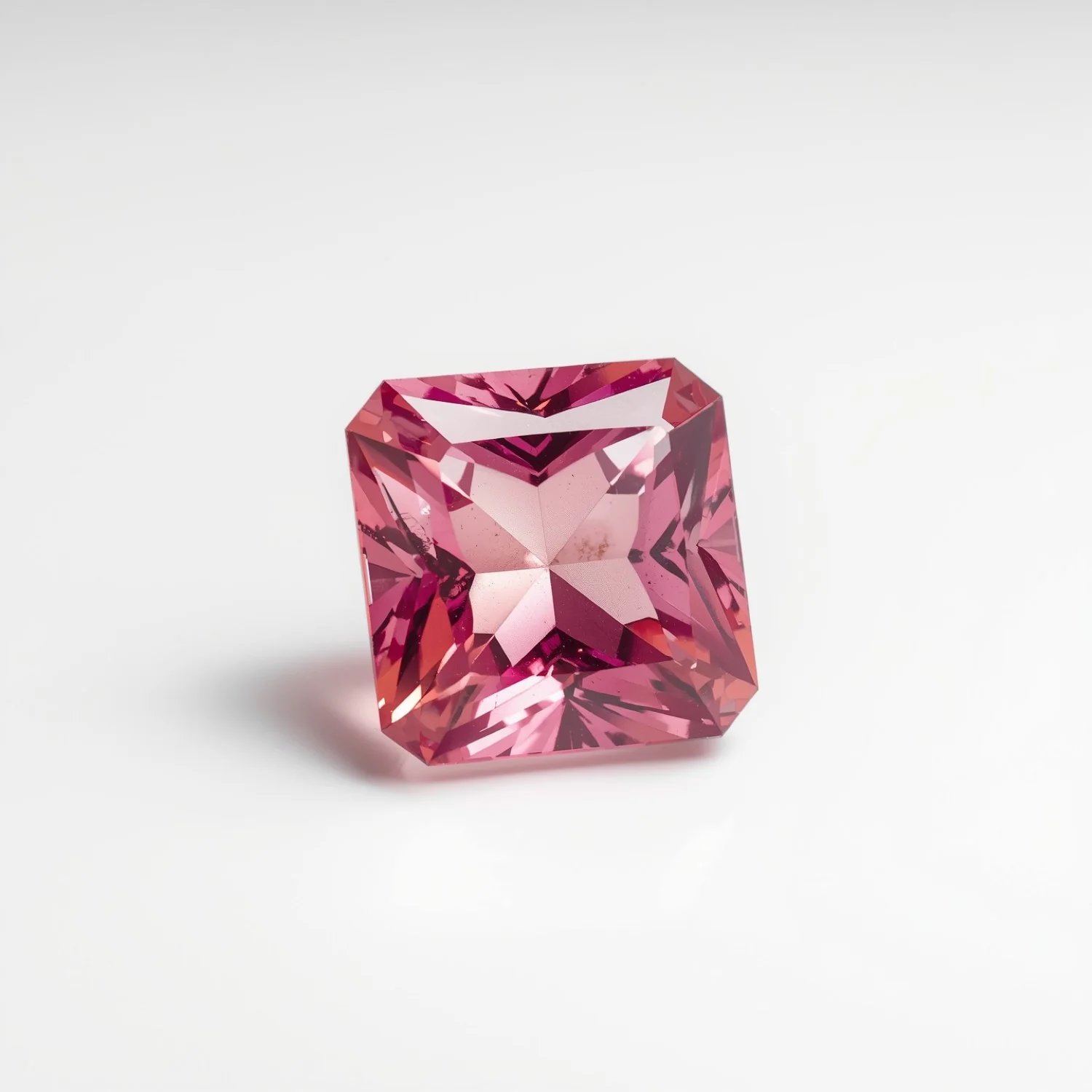 Pink Tourmaline 1PC Small 7x7 MM Square Faceted Pink Splendid Semi Precious Gems - Image 2