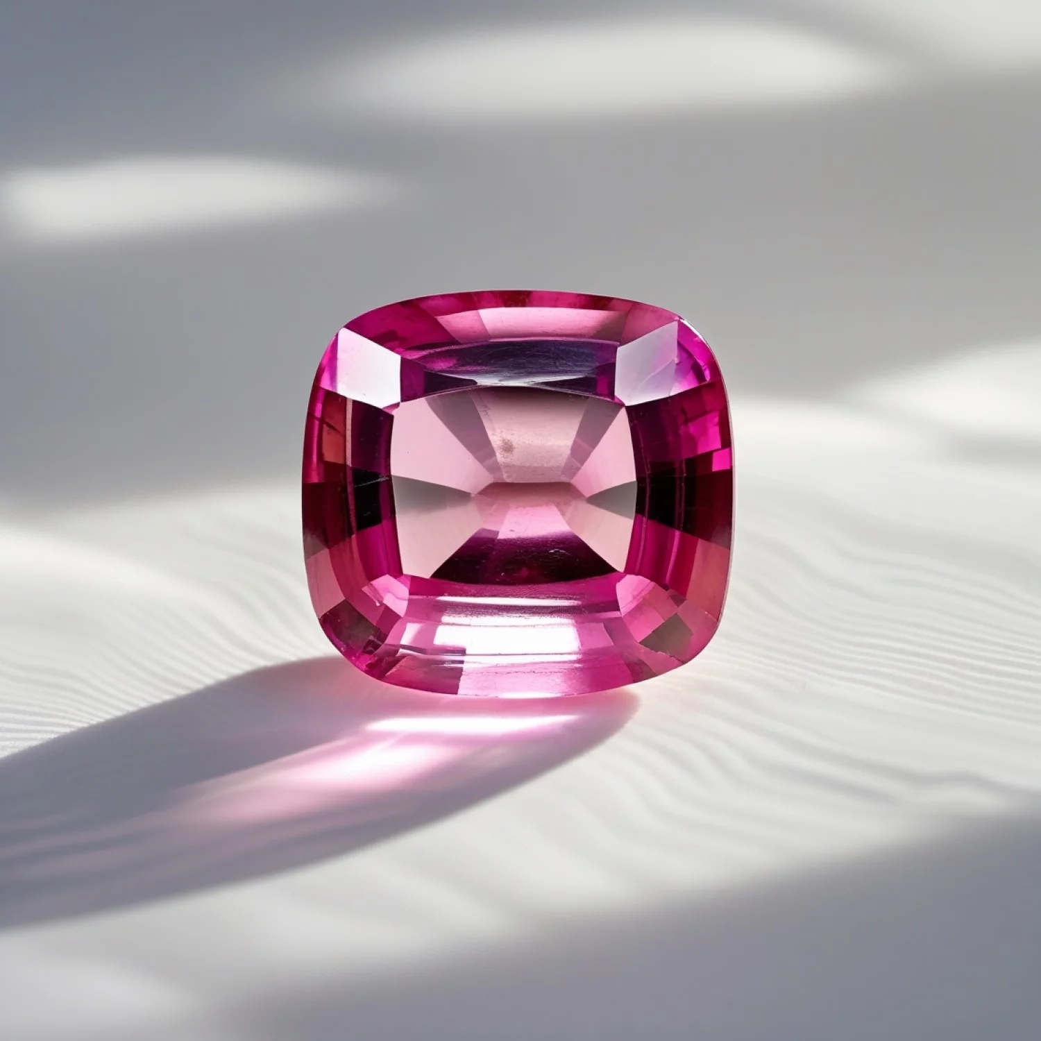 Pink Tourmaline 1PC Small 8x8 MM Cushion Faceted Pink Luster Semi Precious Loose Gems - Image 2