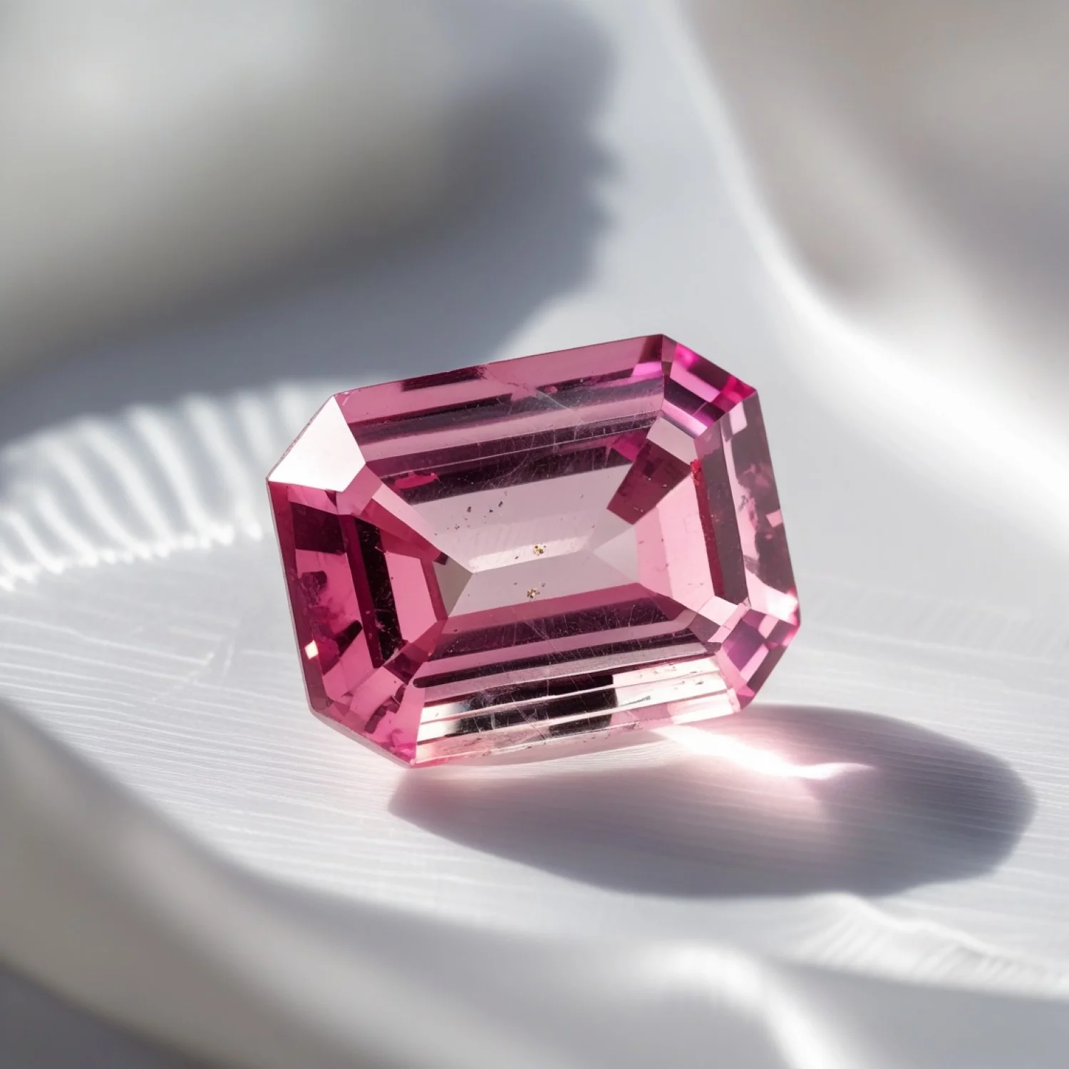 Pink Tourmaline 1PC Tiny 3x5 MM Emerald Faceted Pink Splendid Semi Precious Loose Gemstone - Image 2