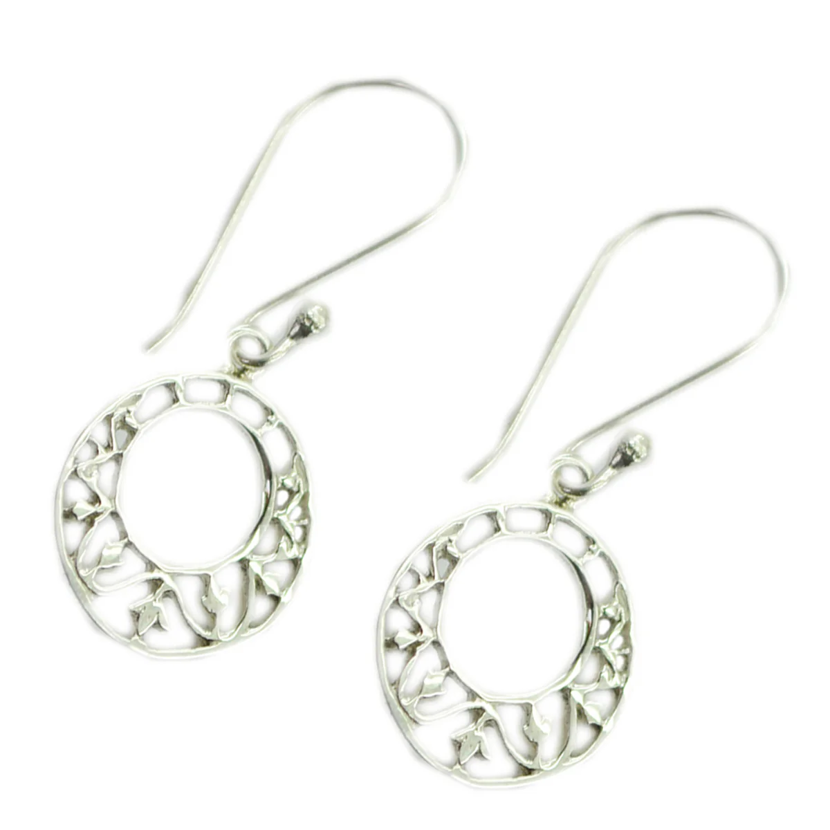 Plain Egyptian Katharina plain Dangle Gray Silver Earring - Image 2