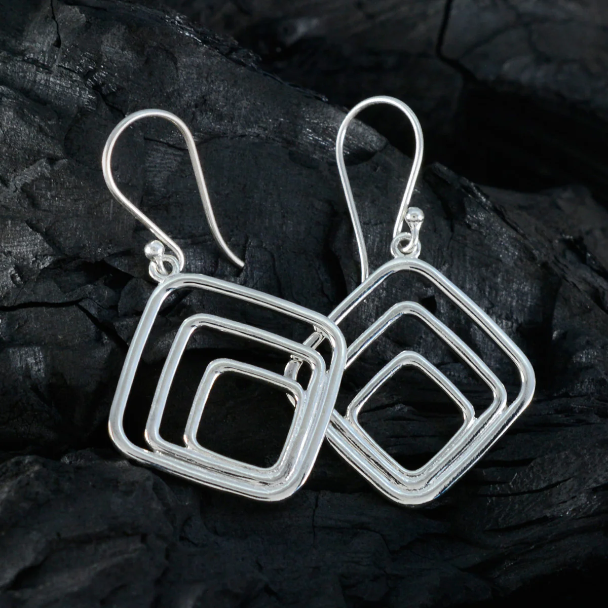 Plain Mexican Joaquina plain Dangle Gray 92.5 Silver Earring - Image 2