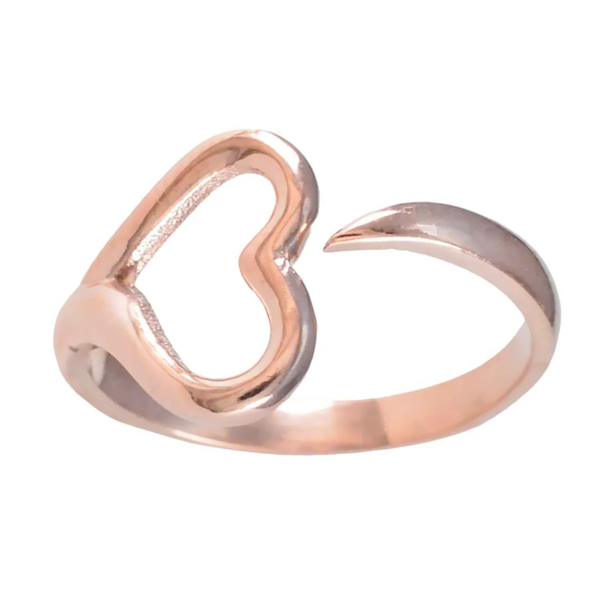 Plain Plain Korean 925 Silver Gray Gemstone Minimalist Heart Ring Jewelry - Image 3