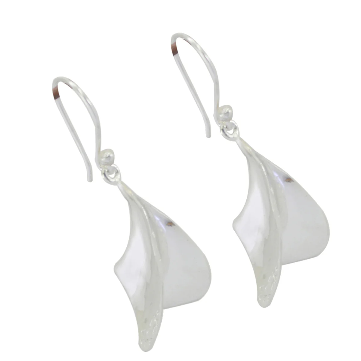 Plain Russian Daniela plain Dangle Gray 92.5 Silver Earring - Image 3