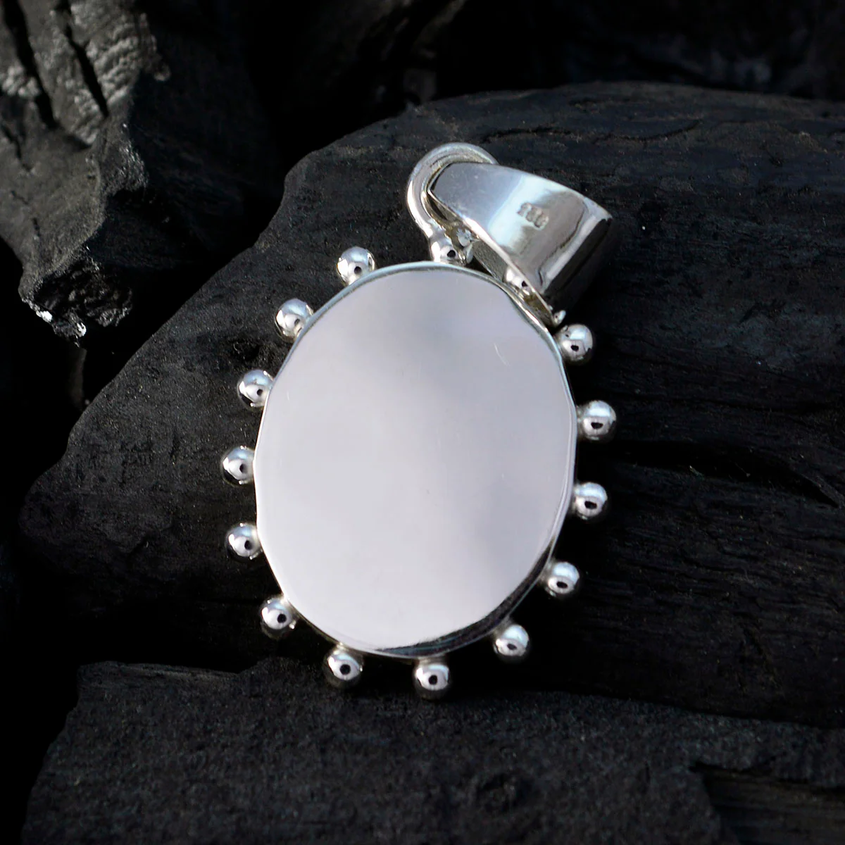 Plain Tiny Mexican 925 Silver plain Florencia Luxurious Gray Pendant Jewelry - Image 4