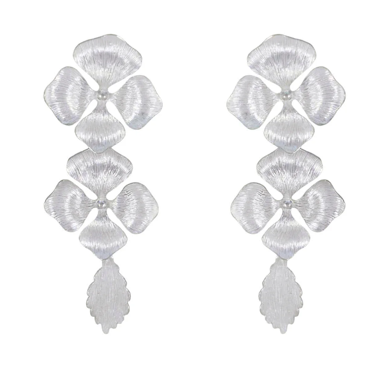 Plain Turkish Isabella plain Stud Gray Silver Earring