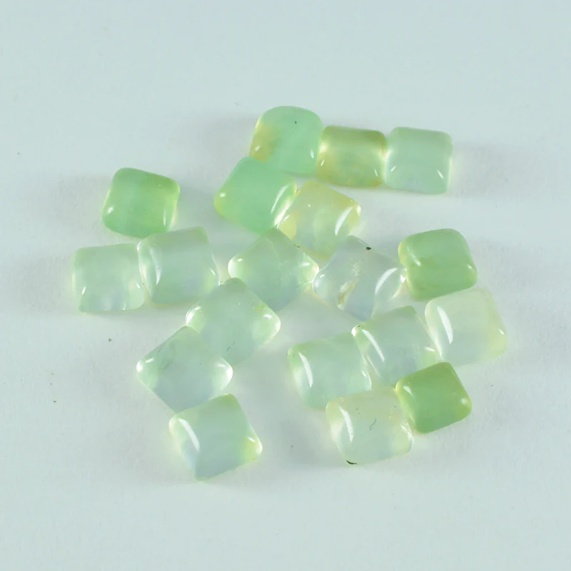 Prehnite 10PC Tiny 4x4 MM Square Cabochon Green Brilliant semi Precious Precious Gemstone - Image 3