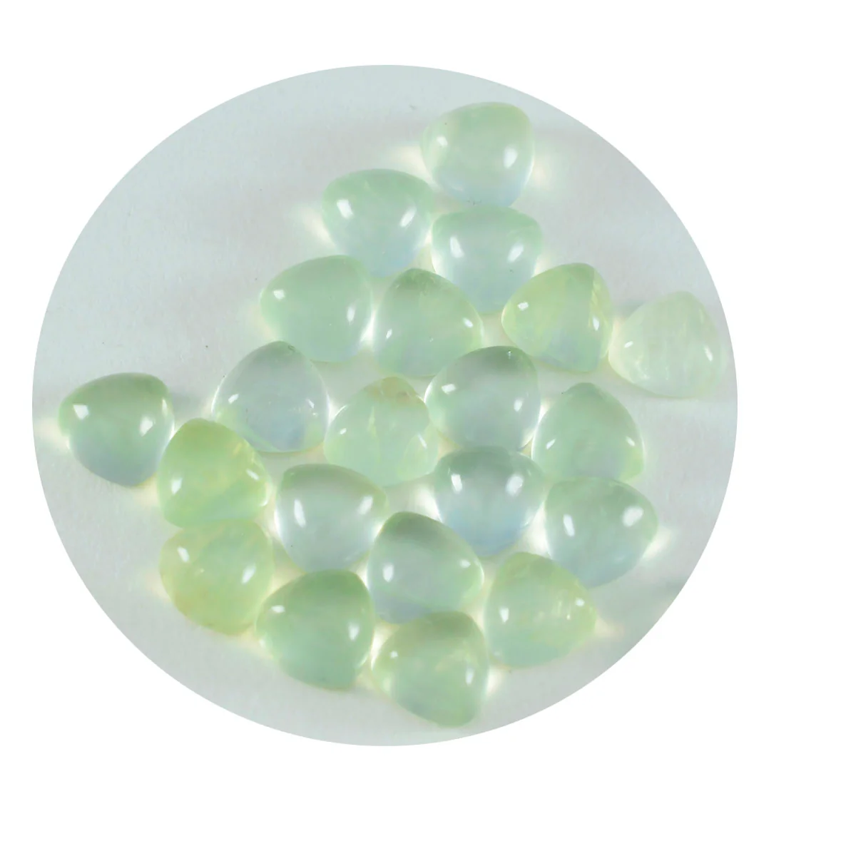 Prehnite 10PC Tiny 4x4 MM Triangle Cabochon Green Natural semi Precious Loose Gemstone - Image 2