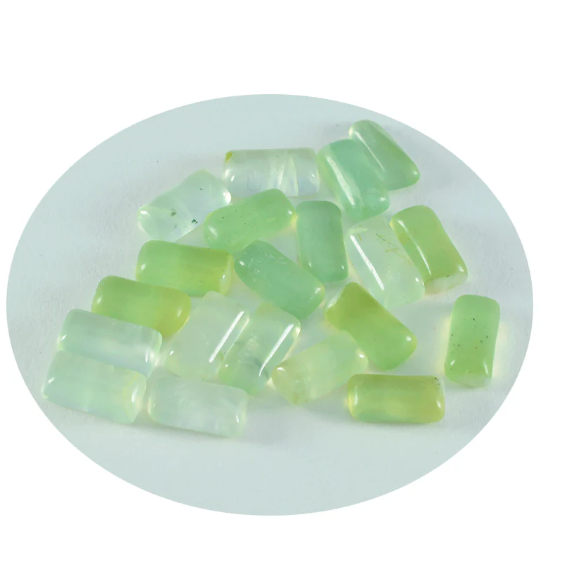 Prehnite 10PC Tiny 4x8 MM Baguette Cabochon Green Splendid semi Precious Loose Gemstone