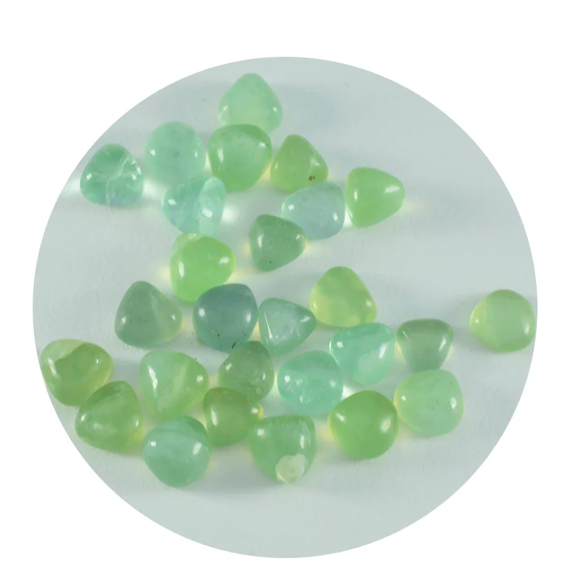 Prehnite 10PC Tiny 5x5 MM Heart Cabochon Green Lustrous semi Precious Loose Gemstone - Image 2
