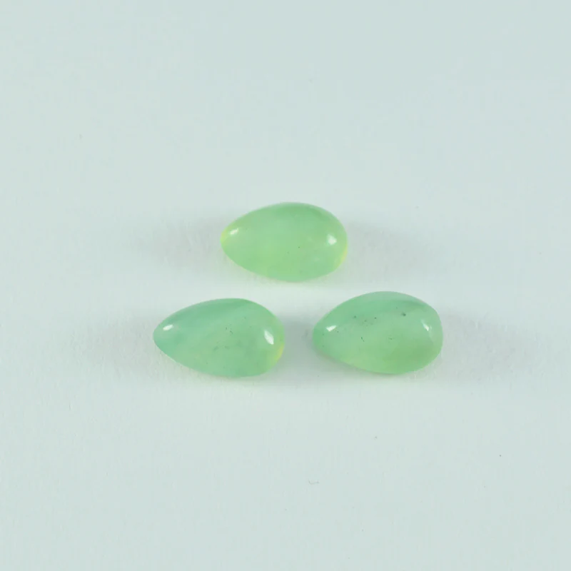 Prehnite 1PC Large 10x12 MM Pear Cabochon Green Lustrous semi Precious Gems