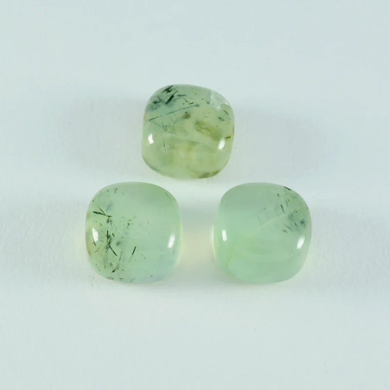 Prehnite 1PC Large 11x11 MM Cushion Cabochon Green Polished semi Precious Loose Gems