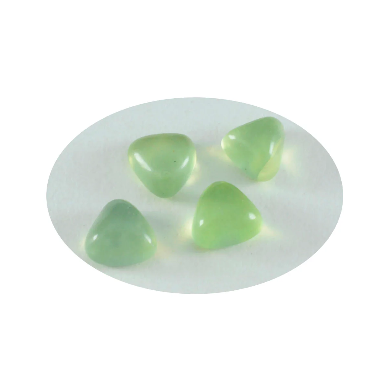 Prehnite 1PC Large 11x11 MM Triangle Cabochon Green Polished semi Precious Loose Gemstones - Image 2