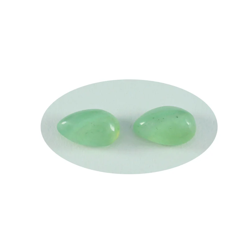 Prehnite 1PC Large 8x12 MM Pear Cabochon Green Luster semi Precious Precious Gemstone - Image 2