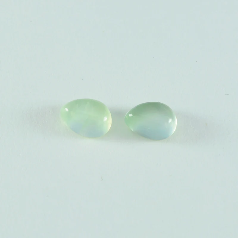 Prehnite 1PC Medium 7x10 MM Pear Cabochon Green Sparkling semi Precious Loose Gemstone