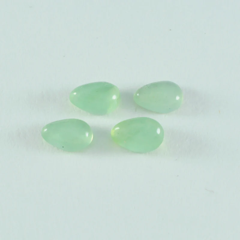 Prehnite 1PC Medium 8x10 MM Pear Cabochon Green Polished semi Precious Loose Gemstones