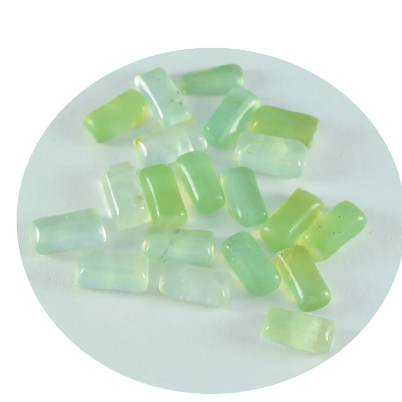 Prehnite 1PC Small 5x10 MM Baguette Cabochon Green Luster semi Precious Loose Gemstones - Image 3