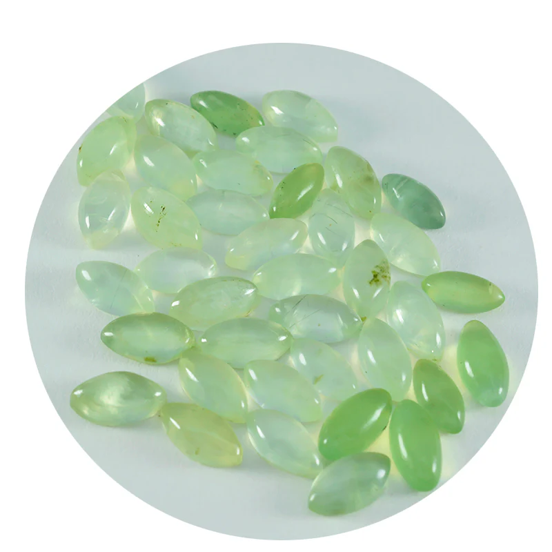 Prehnite 1PC Small 5x10 MM Marquise Cabochon Green High-Quality semi Precious Loose Gemstones - Image 2
