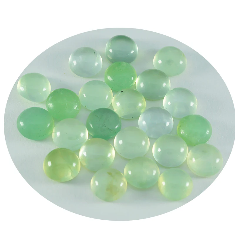 Prehnite 1PC Small 7x7 MM Round Cabochon Green Shine semi Precious Loose Gemstones - Image 2