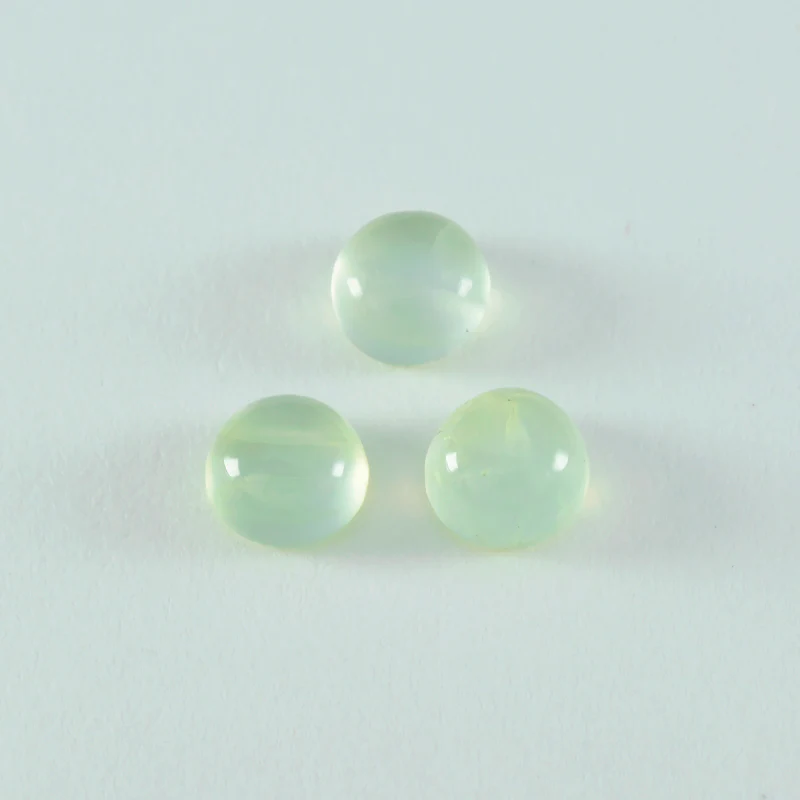 Prehnite 1PC Tiny 6x6 MM Round Cabochon Green Lustrous semi Precious Loose Gemstone - Image 4
