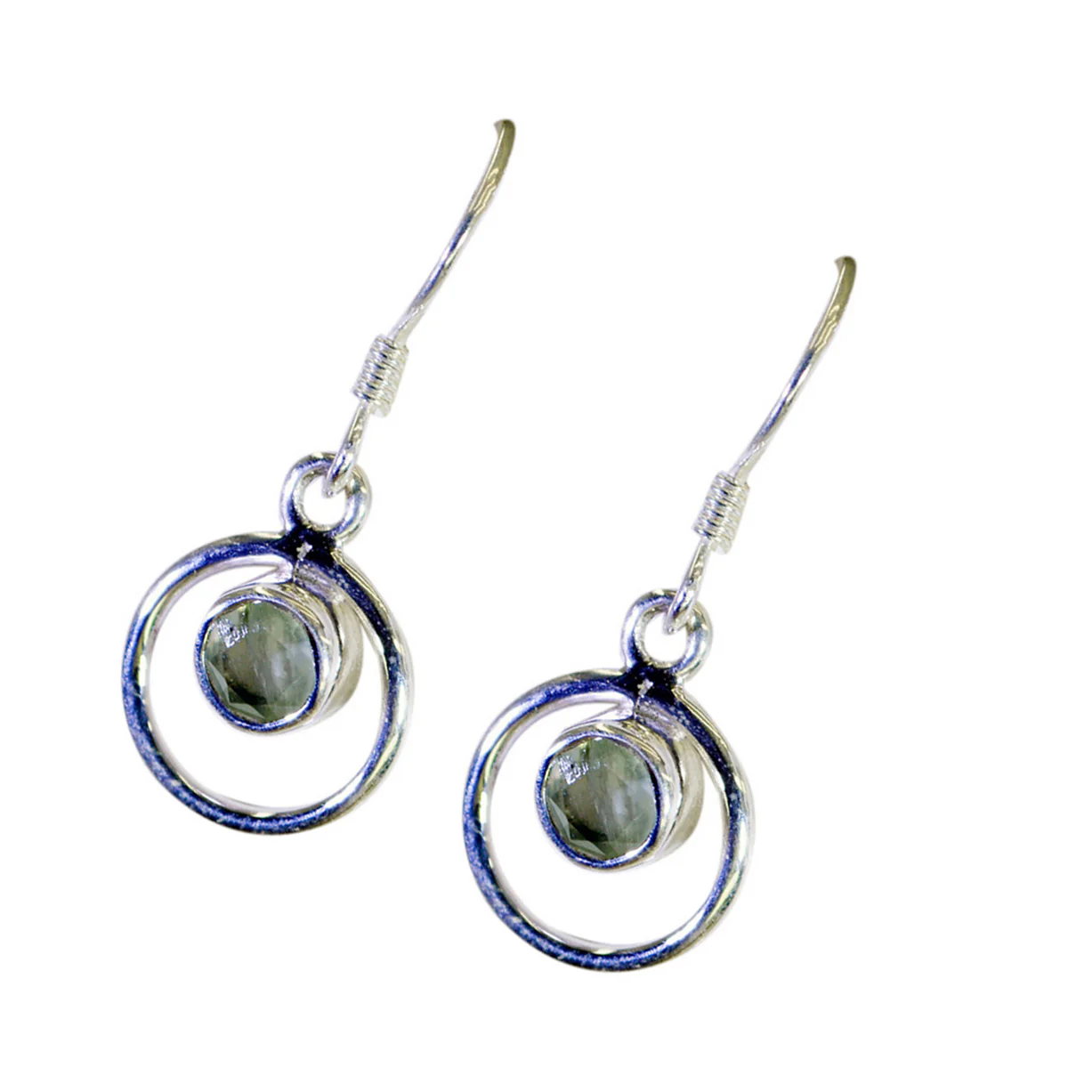 Prehnite American Ayaka multiple Dangle Green 925 Sterling Silver Earring - Image 3