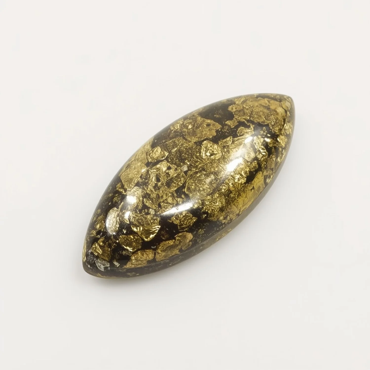 Pyrite 1PC Large 8x16 MM Marquise Cabochon Gray Splendid semi Precious Gems - Image 2