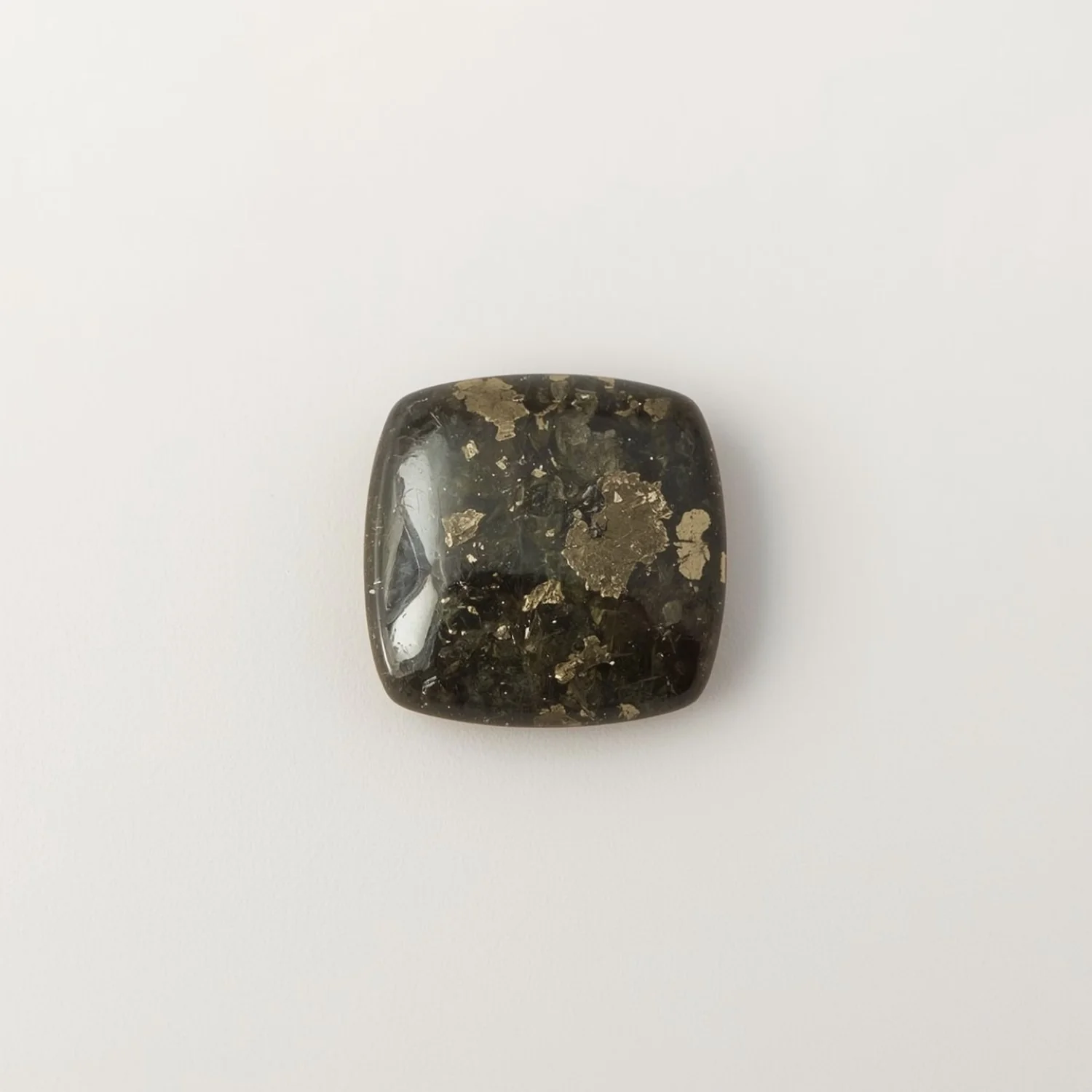 Pyrite 1PC Medium 9x9 MM Square Cabochon Gray Brilliant semi Precious Loose Gems