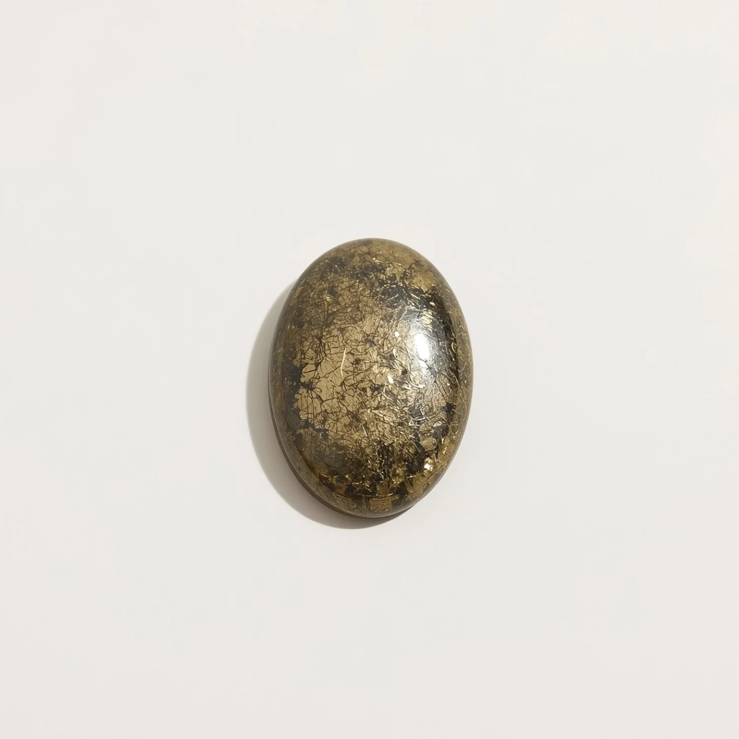 Pyrite 1PC Small 6x8 MM Oval Cabochon Gray Luster semi Precious Precious Gemstone
