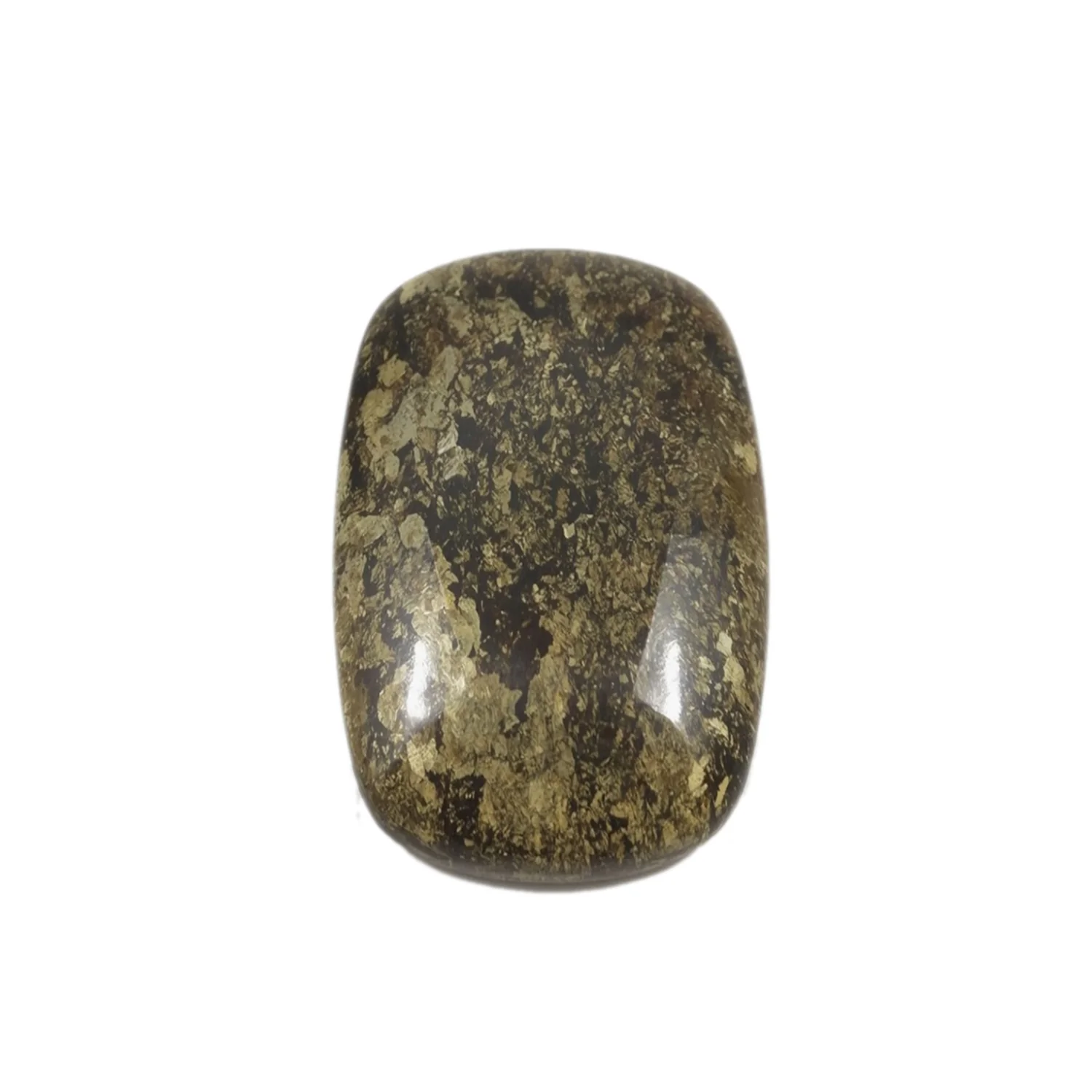 Pyrite 1PC Small 6x9 MM Emerald Cabochon Gray Brilliant semi Precious Loose Gemstones - Image 2