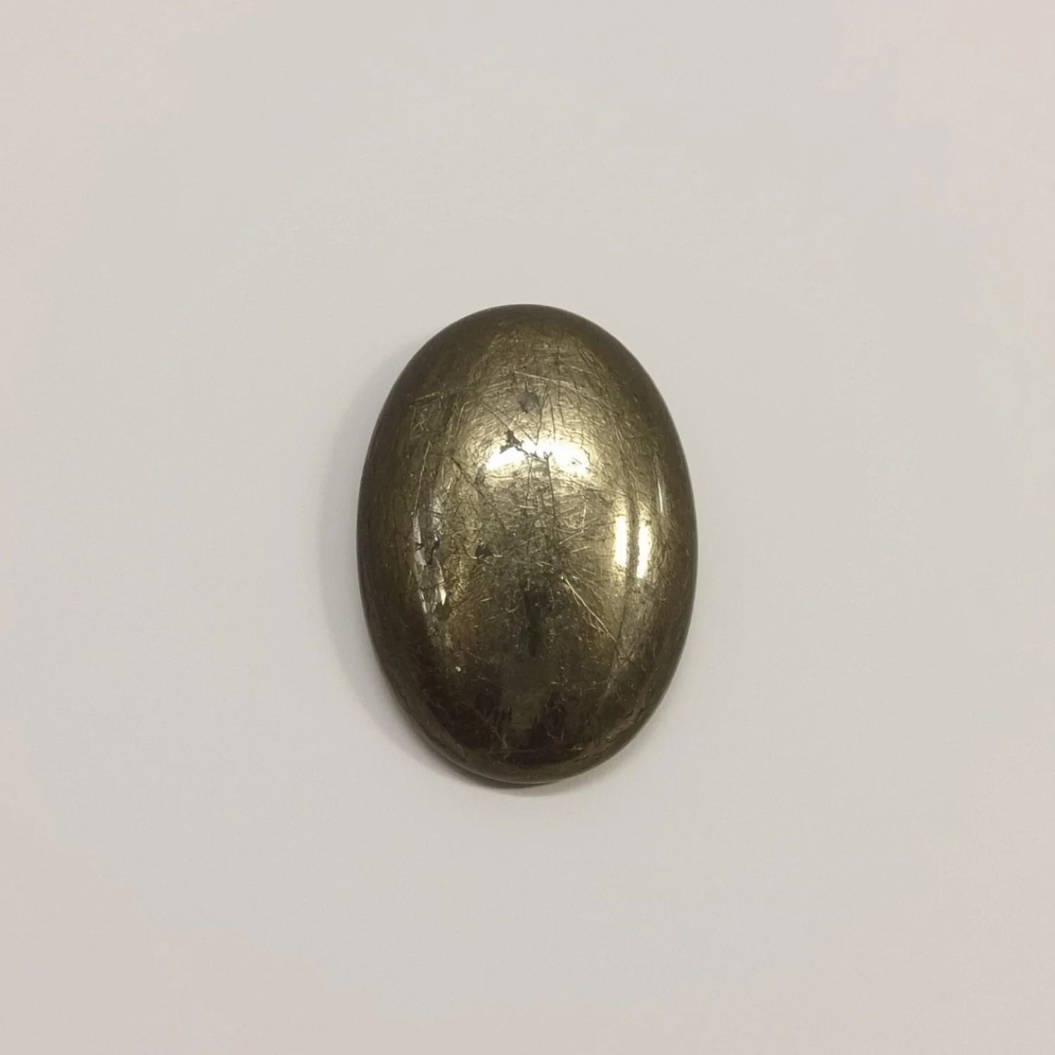 Pyrite 1PC Small 7x9 MM Oval Cabochon Gray Shine semi Precious Loose Gems - Image 2