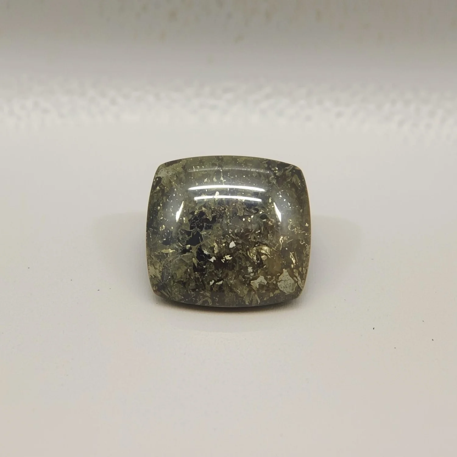 Pyrite 1PC Tiny 6x6 MM Square Cabochon Gray Superior semi Precious Semi Precious Gemstone - Image 2