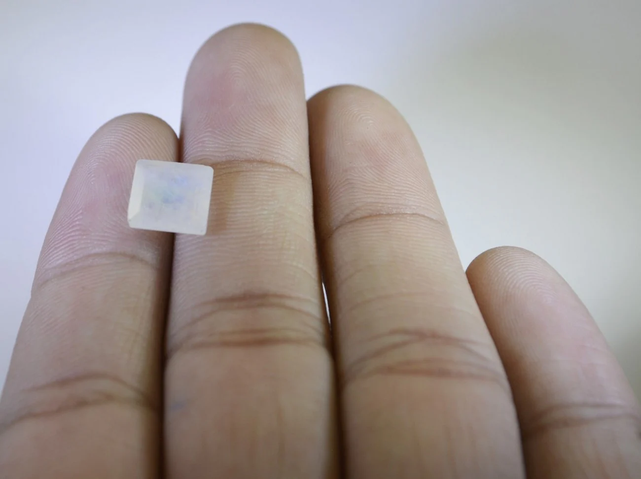 Rainbow Moonstone 10PC Tiny 3x3 MM Square Faceted White Fiery Semi Precious Loose Gemstone - Image 3