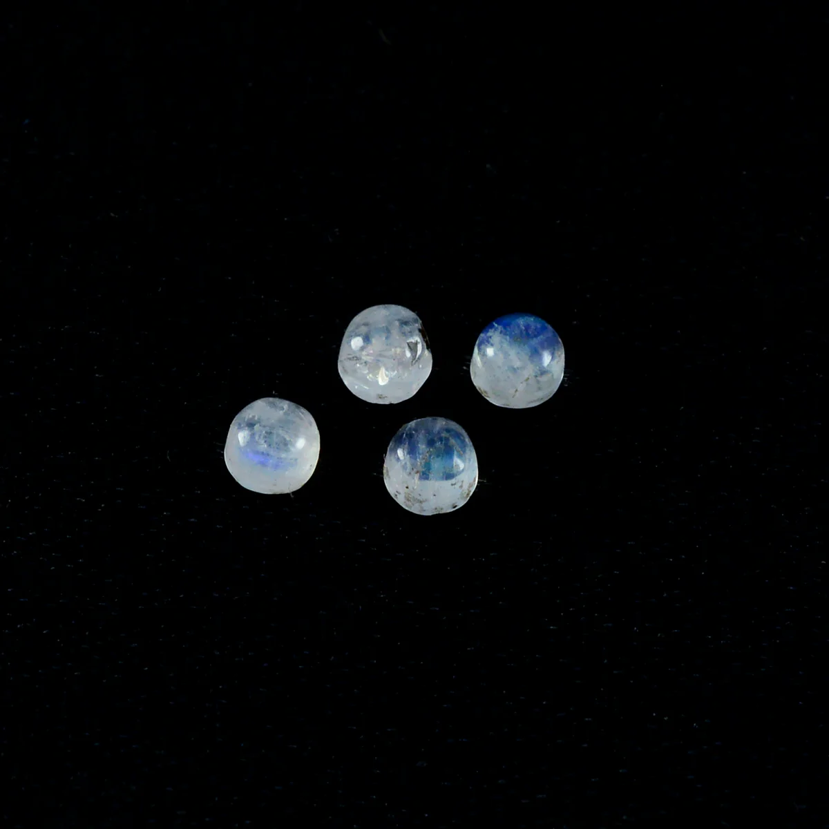 Rainbow Moonstone 10PC Tiny 5x5 MM Round Cabochon White High-Quality semi Precious Loose Gems