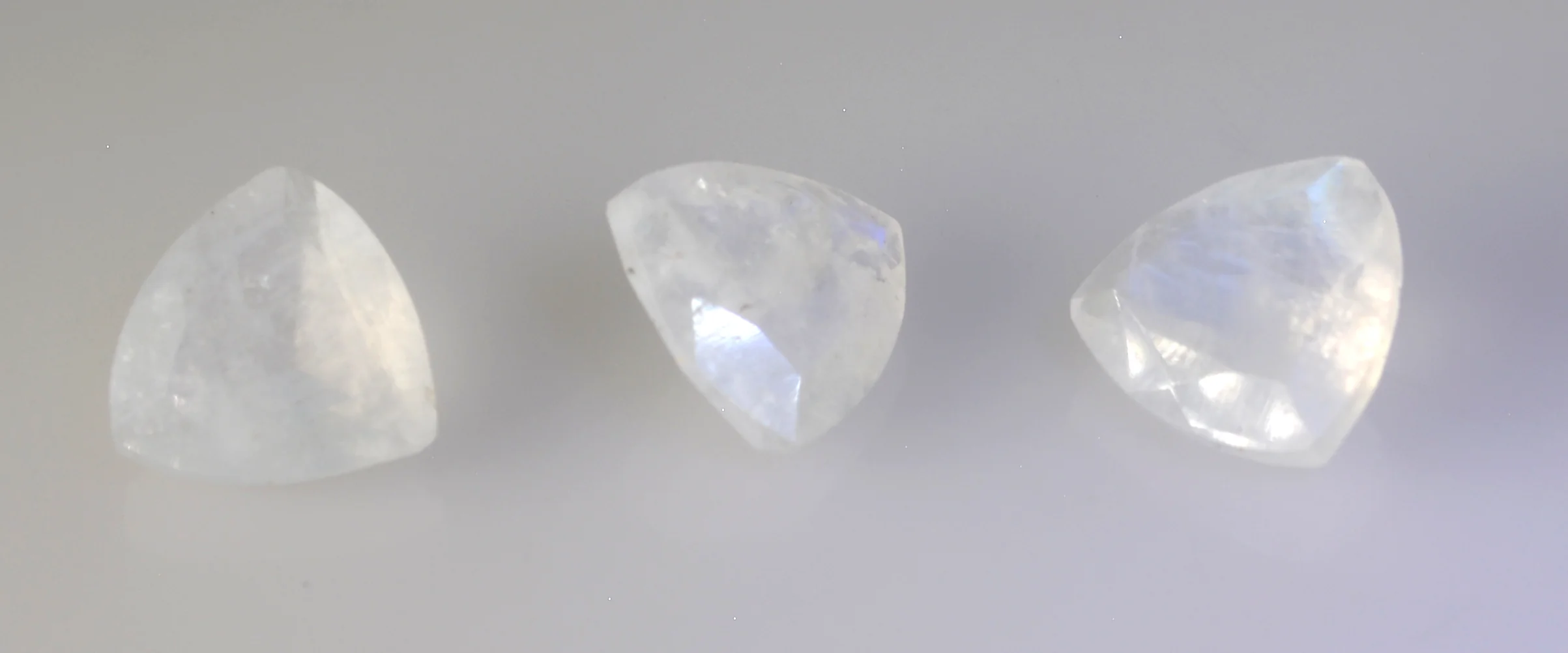 Rainbow Moonstone 10PC Tiny 5x5 MM Triangle Faceted White Sparkling Semi Precious Gems - Image 4