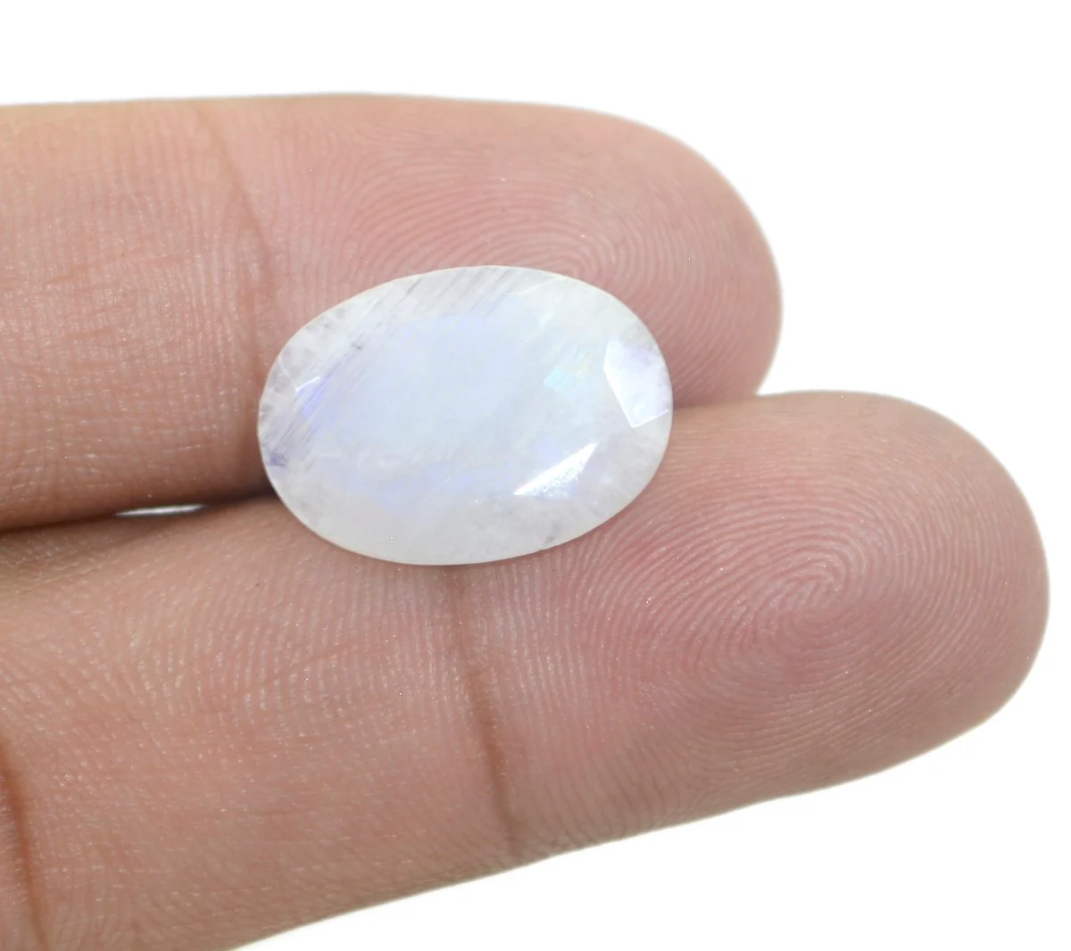 Rainbow Moonstone 1PC Chunky 12x16 MM Oval Faceted White Genuine Semi Precious Loose Gems - Image 3