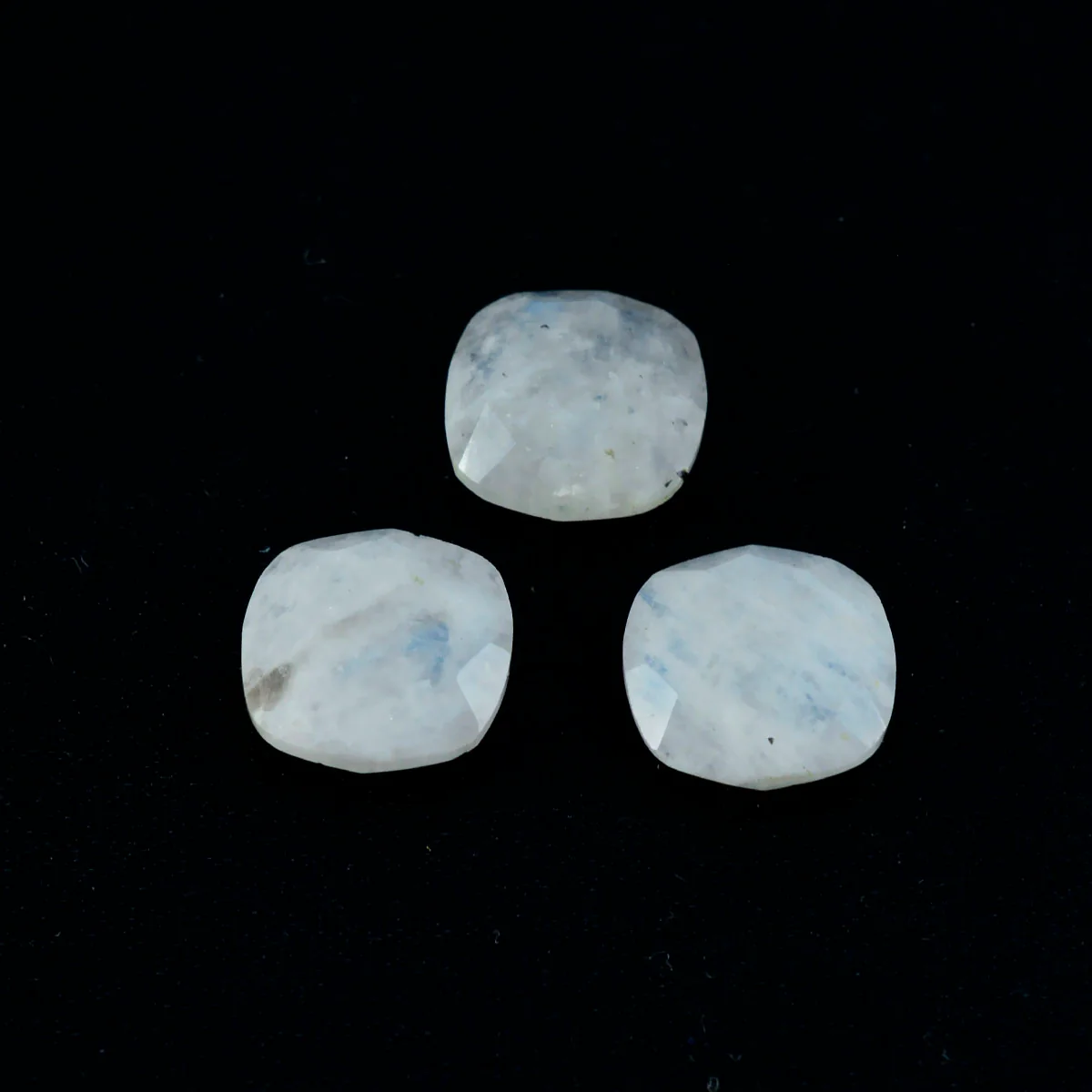 Rainbow Moonstone 1PC Chunky 13x13 MM Cushion Faceted White Natural Semi Precious Gems - Image 4