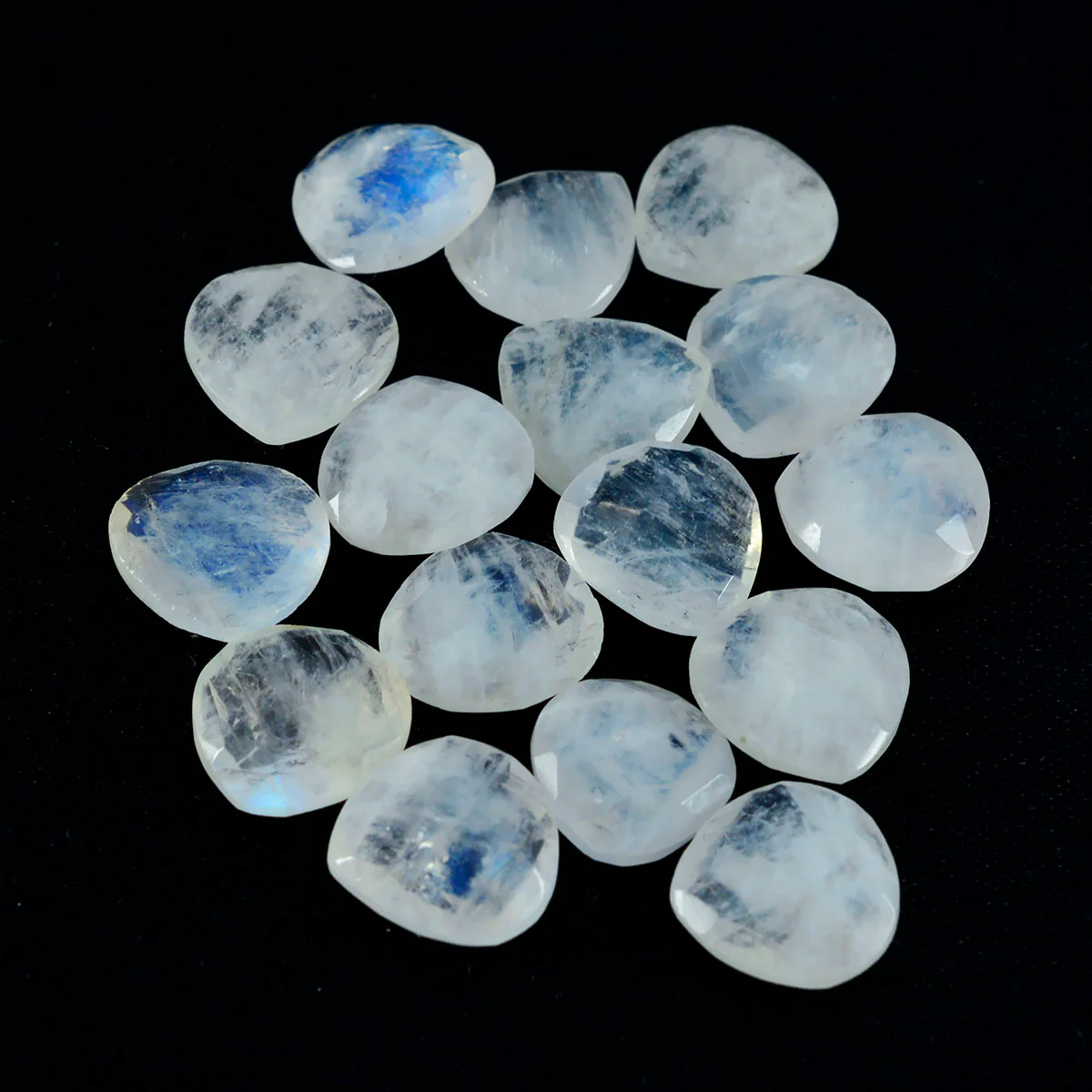 Rainbow Moonstone 1PC Chunky 13x13 MM Heart Faceted White Natural Semi Precious Gems - Image 3