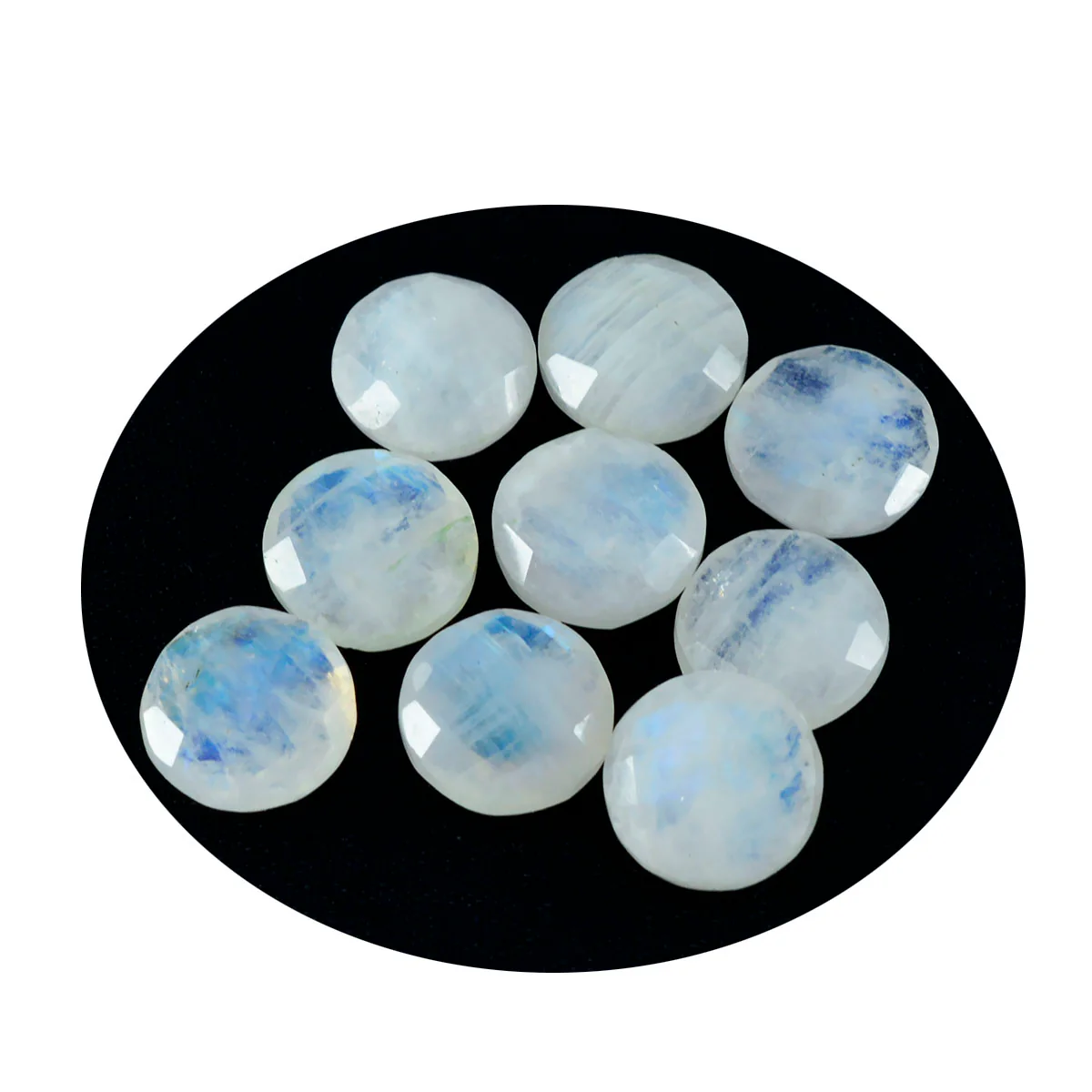 Rainbow Moonstone 1PC Chunky 13x13 MM Round Faceted White Natural Semi Precious Gems - Image 2