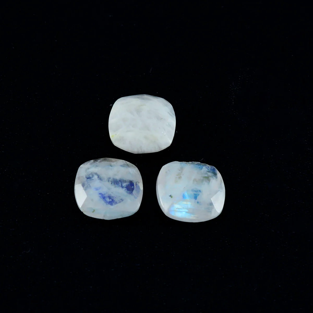 Rainbow Moonstone 1PC Chunky 14x14 MM Cushion Faceted White Genuine Semi Precious Loose Gems - Image 3