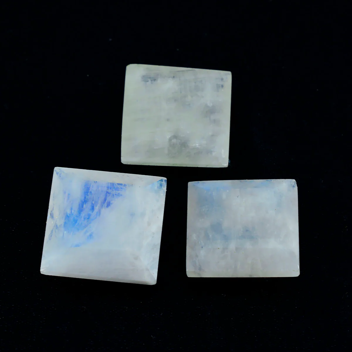 Rainbow Moonstone 1PC Chunky 14x14 MM Square Faceted White Genuine Semi Precious Loose Gems - Image 4