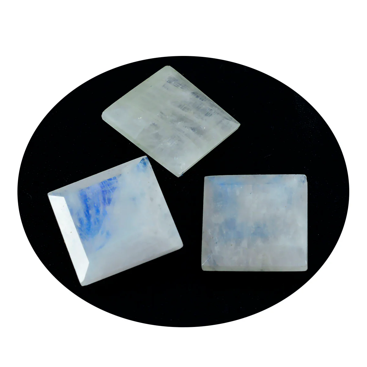 Rainbow Moonstone 1PC Chunky 15x15 MM Square Faceted White Superior Semi Precious Loose Gemstone - Image 2
