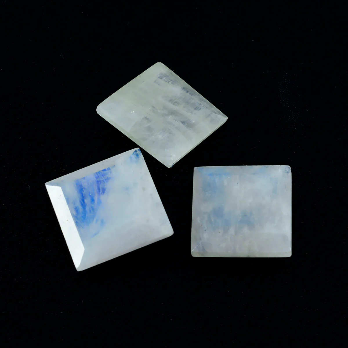 Rainbow Moonstone 1PC Chunky 15x15 MM Square Faceted White Superior Semi Precious Loose Gemstone - Image 4