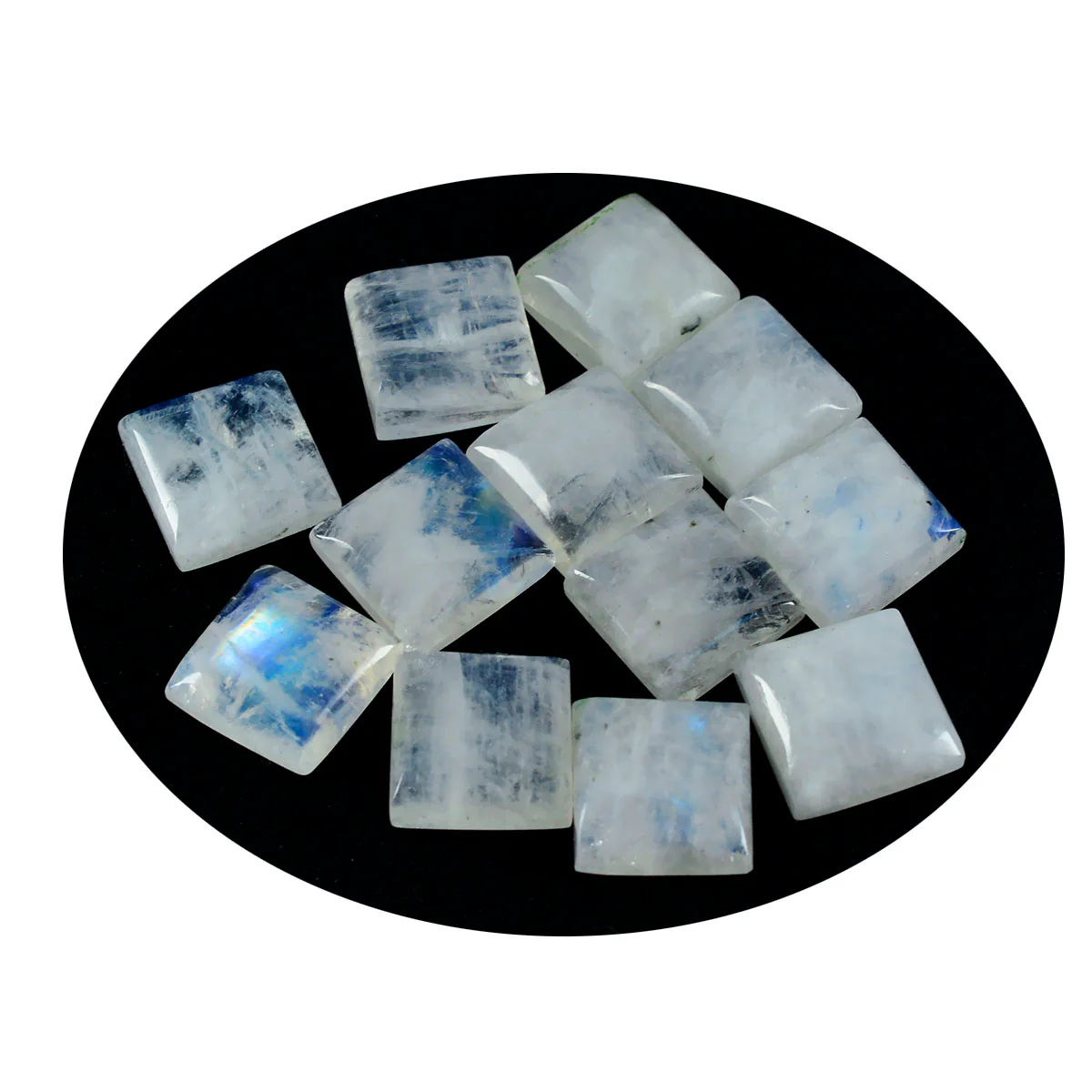 Rainbow Moonstone 1PC Large 10x10 MM Square Cabochon White Genuine semi Precious Precious Gemstone - Image 2