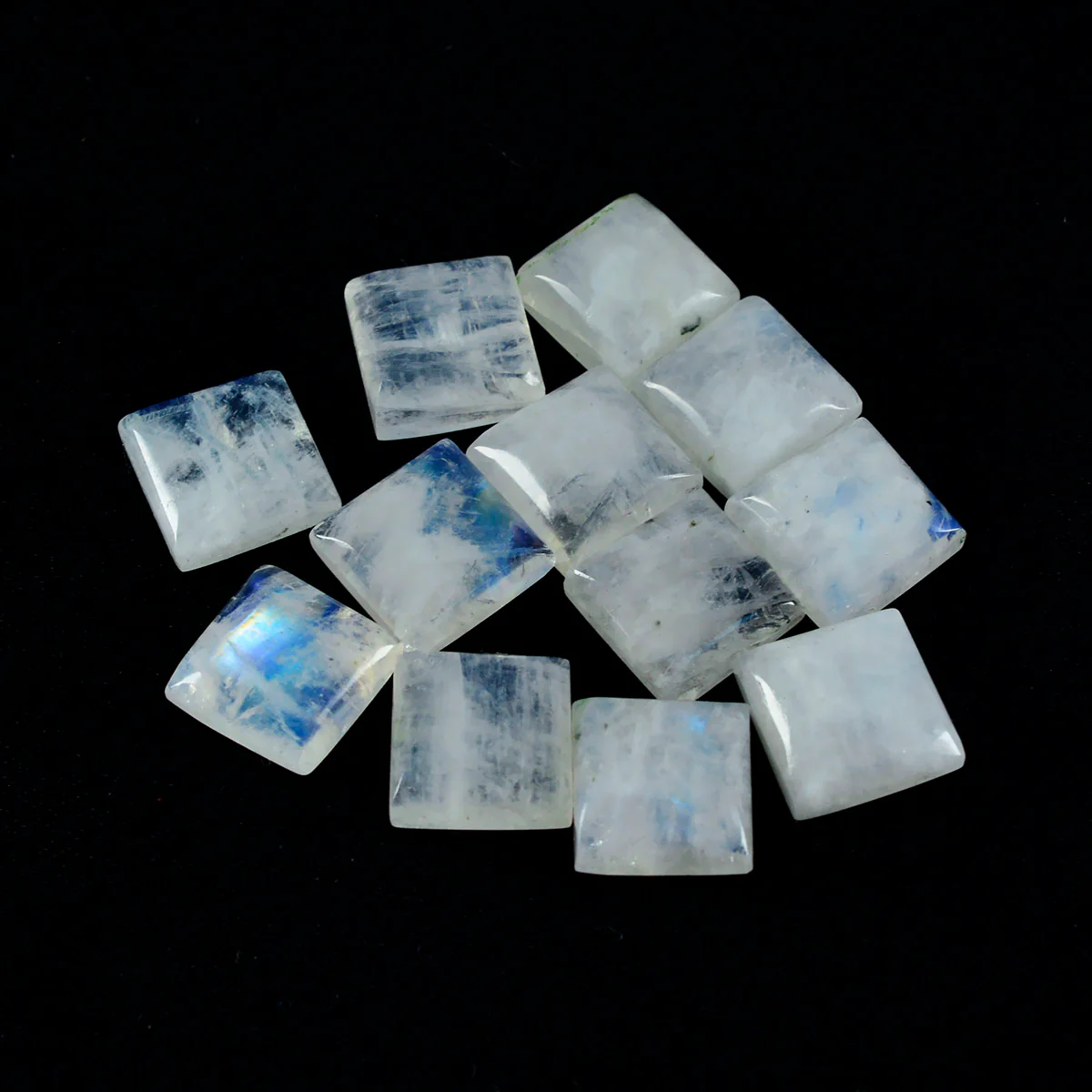 Rainbow Moonstone 1PC Large 10x10 MM Square Cabochon White Genuine semi Precious Precious Gemstone - Image 4