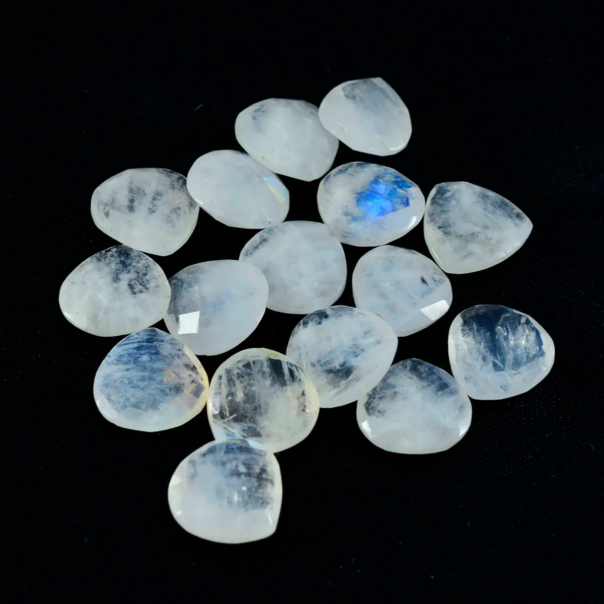 Rainbow Moonstone 1PC Large 11x11 MM Heart Faceted White Fine Semi Precious Loose Gemstone