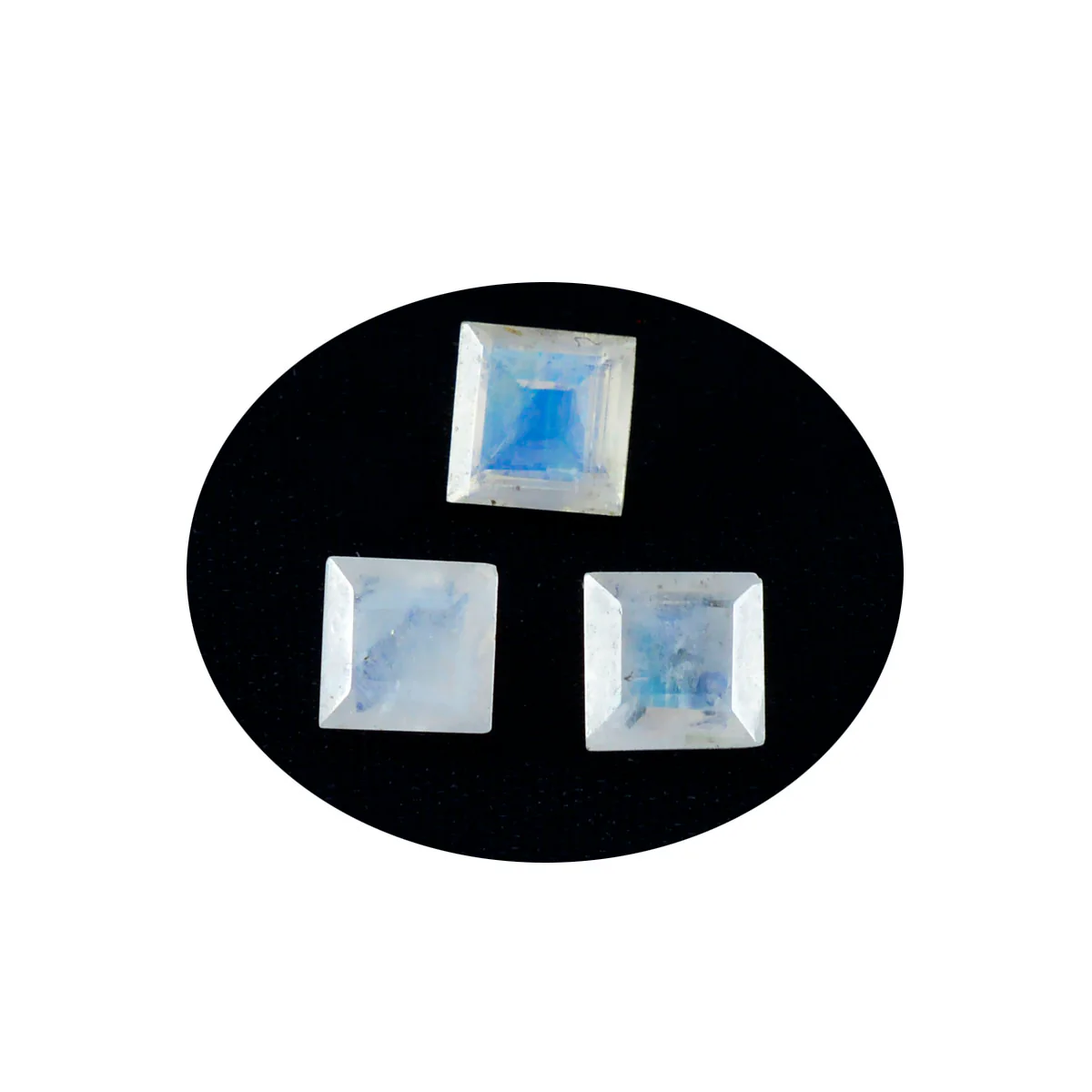 Rainbow Moonstone 1PC Large 11x11 MM Square Faceted White Fine Semi Precious Loose Gemstone - Image 2
