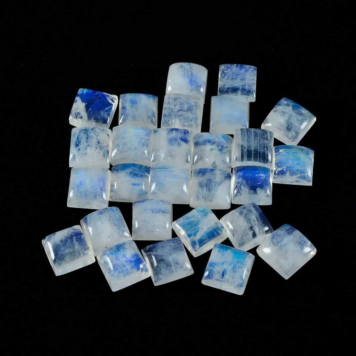 Rainbow Moonstone 1PC Large 11x11 MM Triangle Cabochon White Shine semi Precious Loose Gemstones - Image 3