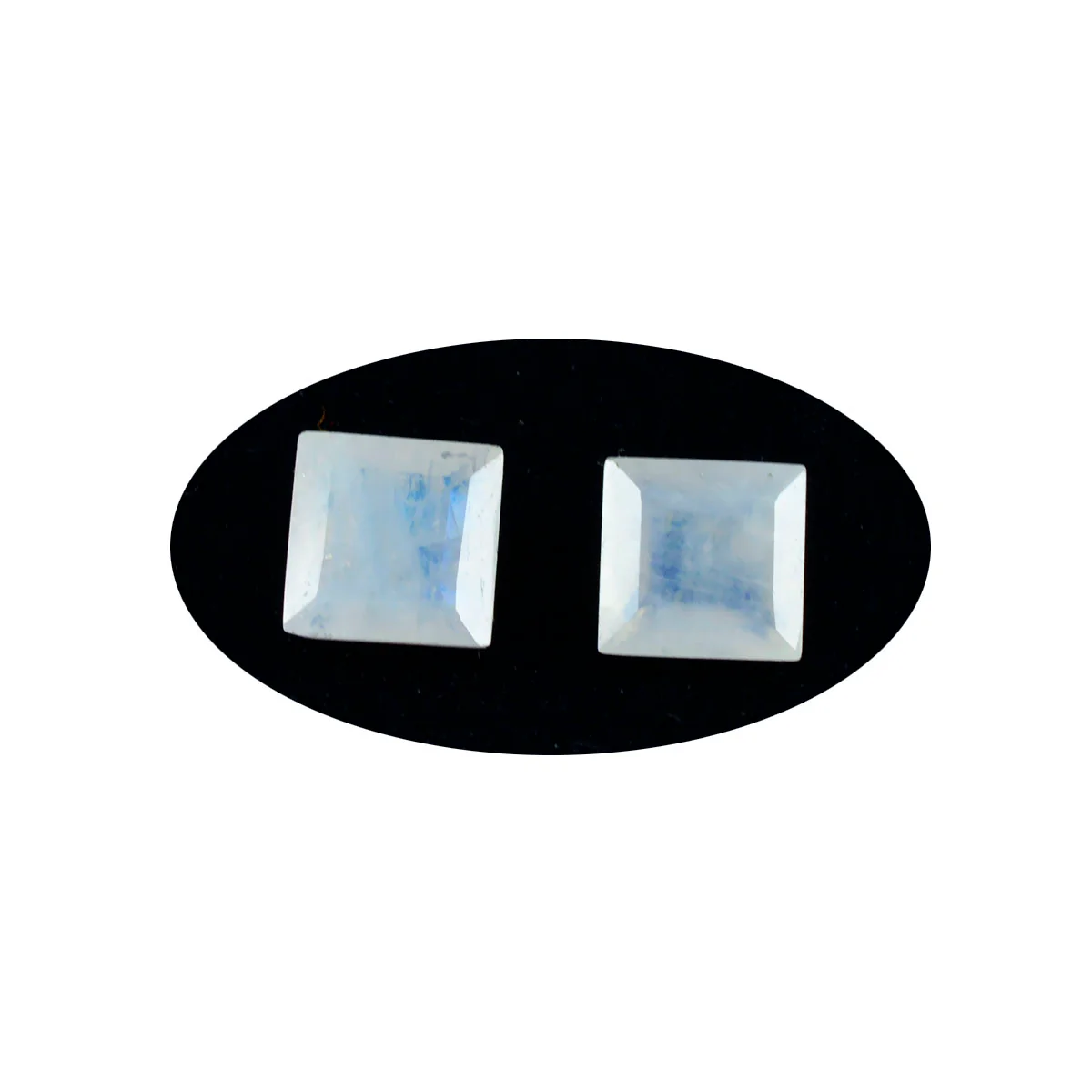 Rainbow Moonstone 1PC Large 12x12 MM Square Faceted White High-Quality Semi Precious Loose Gemstones - Image 2