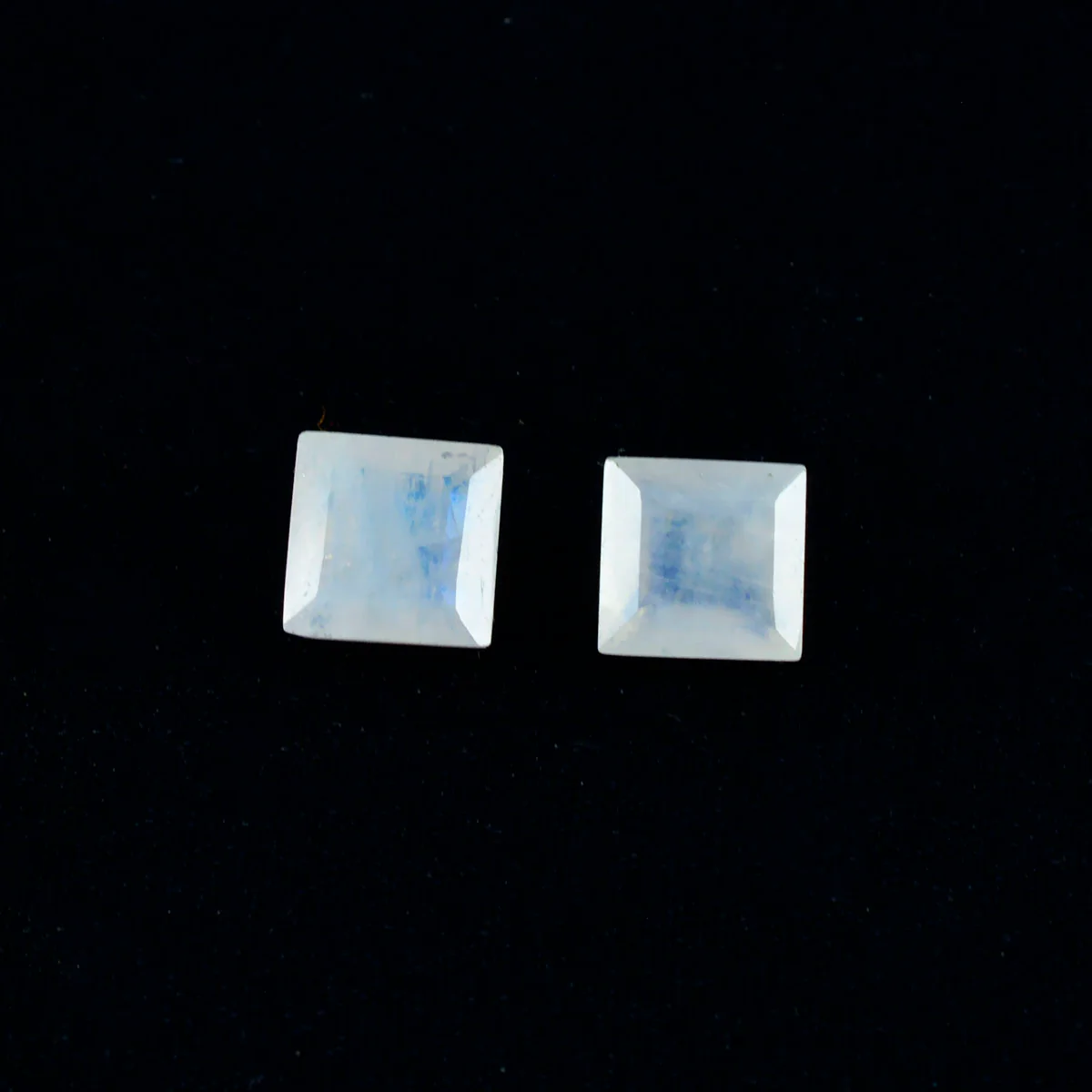 Rainbow Moonstone 1PC Large 12x12 MM Square Faceted White High-Quality Semi Precious Loose Gemstones - Image 4
