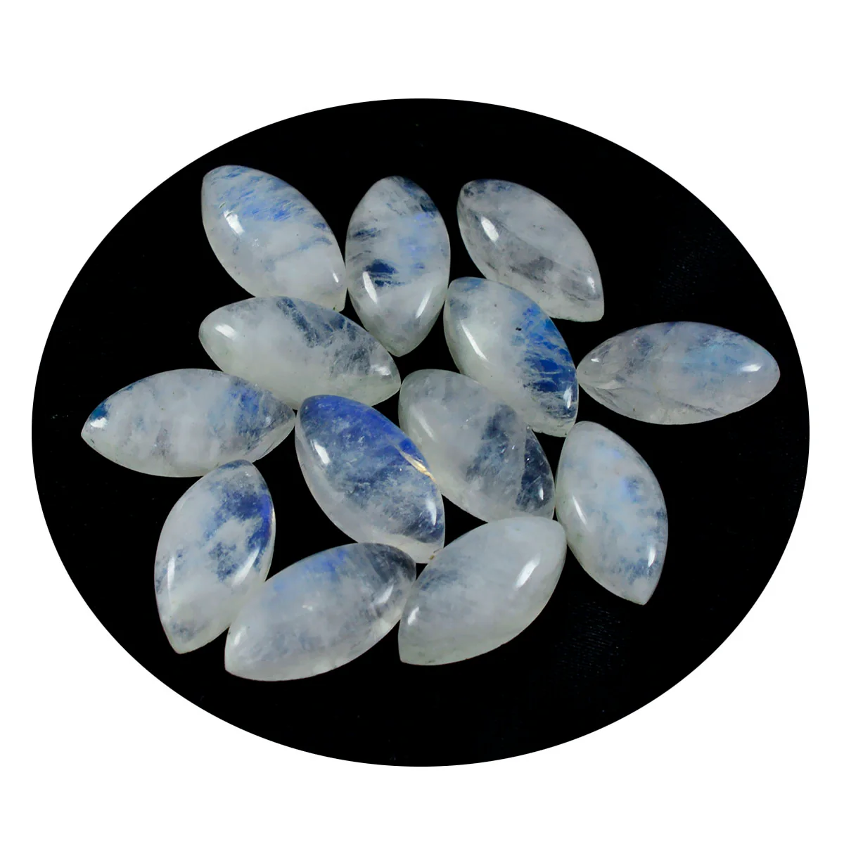 Rainbow Moonstone 1PC Medium 7x14 MM Marquise  Cabochon White High-Quality semi Precious Precious Gemstone - Image 2