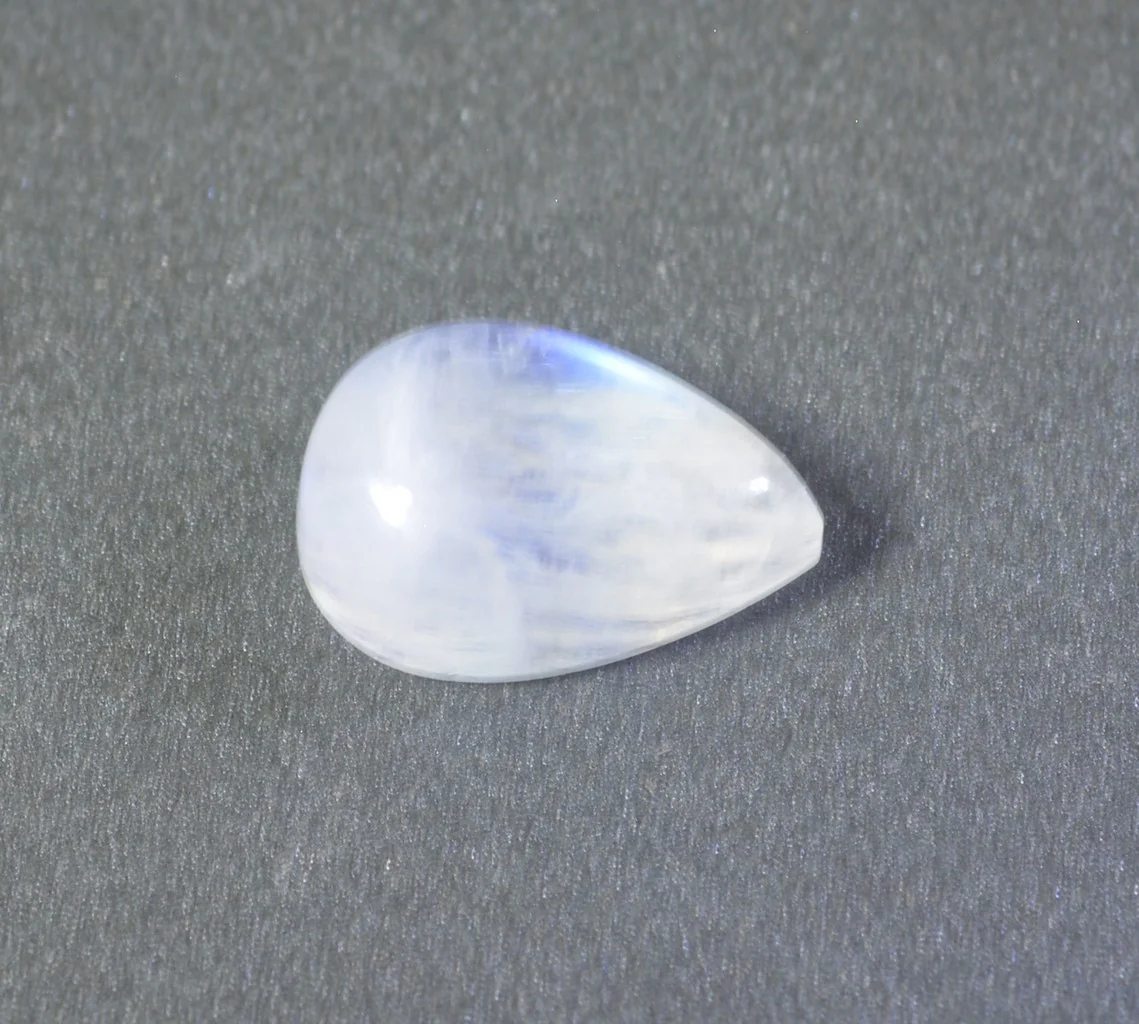 Rainbow Moonstone 1PC Medium 8x10 MM Pear Cabochon White Genuine semi Precious Loose Gems